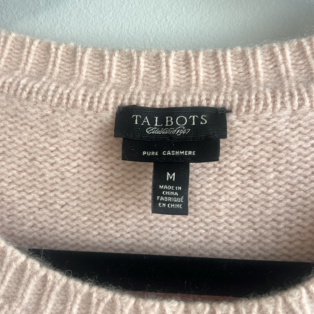 Talbots pure cashmere short sleeve knit sweater - Picture 2 of 6